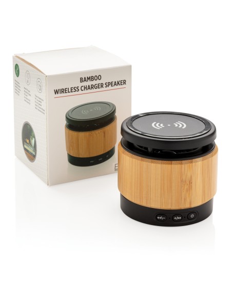 Speaker e caricatore wireless bambù Speaker e caricatore wireless bambù